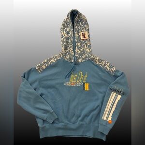 Nike - blue fleece oversized hoodie - Medium